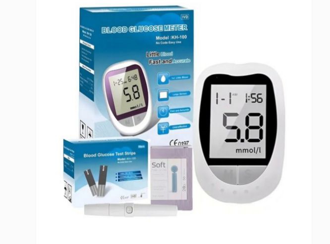 Glucometro digital 50 tiras, 50 lancetas